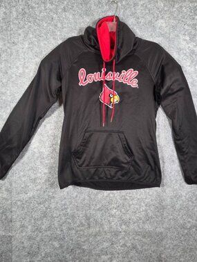Colosseum Women's Sweatshirt Louisville Cardinals Black Red Size M Athletic